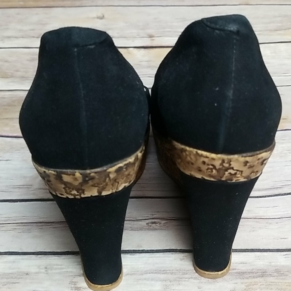 Referans - Suede Pumps with Cork Wedge Heels - Picture 4 of 8